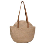 Woven Color Clash Zipper Shoulder Handbag for Women