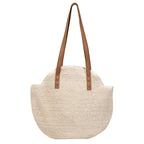 Woven Color Clash Zipper Shoulder Handbag for Women